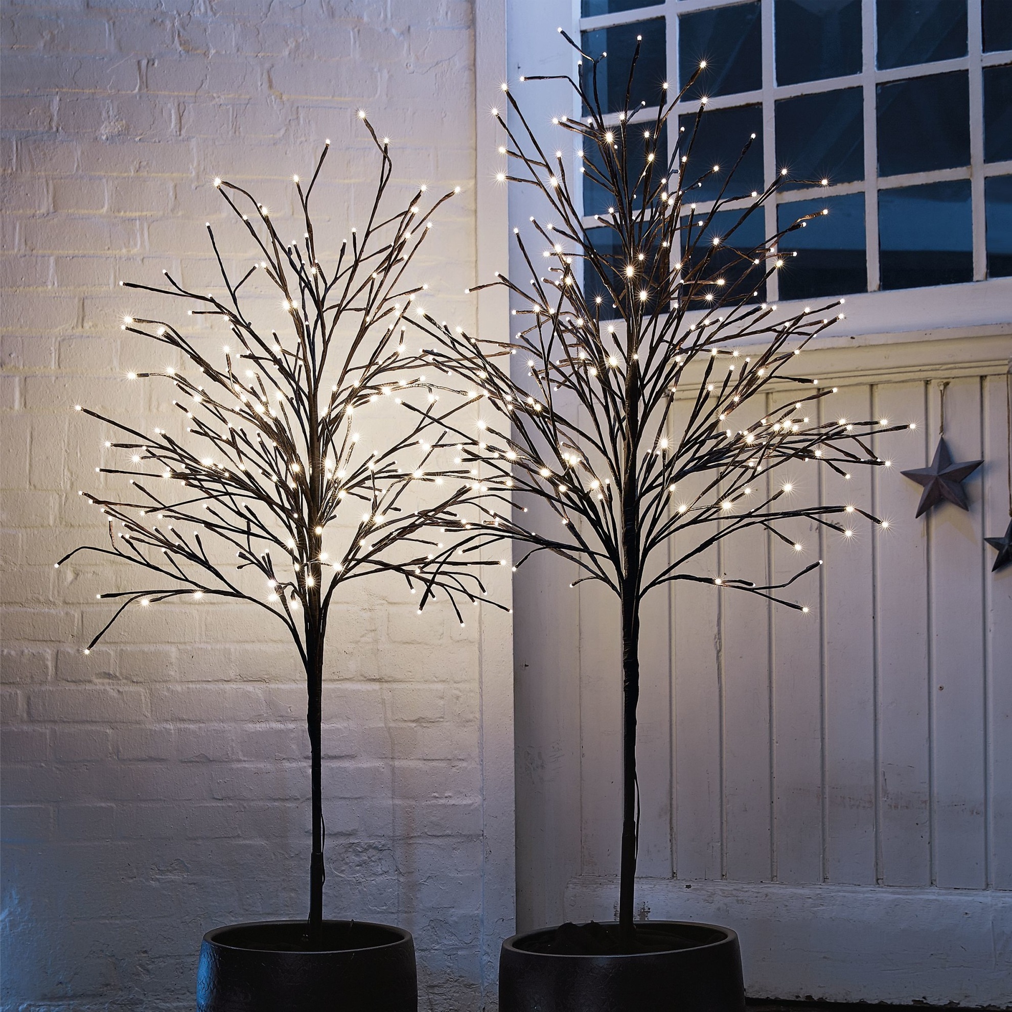 Beleuchteter LED Baum Trauerweide braun bestellen