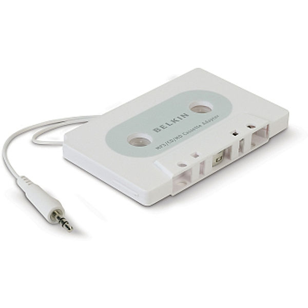 BELKIN Audio-Adapter CASETTE ADAPTER, 3.5mm Klinke auf Kassette, mit festem Kabel, 1.20m, Weiß