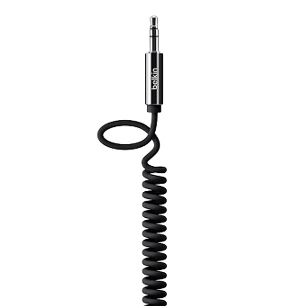 BELKIN Audio-Kabel, 3.5mm Klinke, 1.80m, Metallstecker, Spiral, MIXit, Schwarz