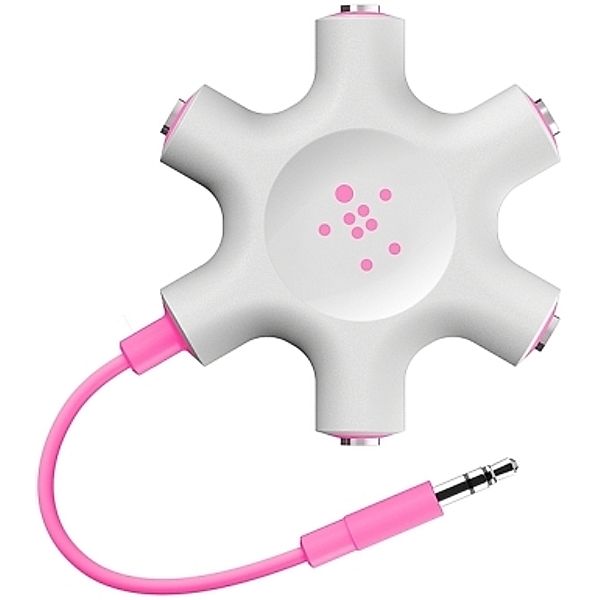 BELKIN Audio-Splitter ROCKSTAR, 3.5mm Klinke, 5in1, MIXit + 3.5mm Klinke-Kabel, 0.60m, Pink