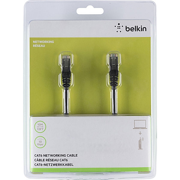 BELKIN CAT6 SNG-SHD Patchkabel, RJ45M, 10m, schwarz