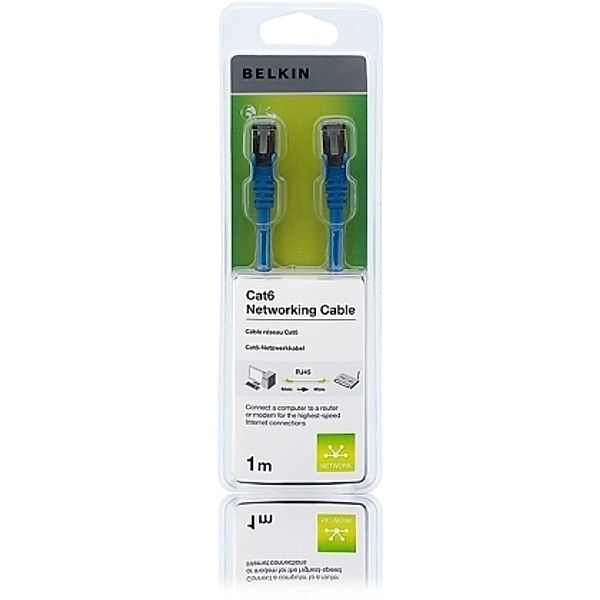 BELKIN CAT6 SNG-SHD Patchkabel, RJ45M, 1m, blau