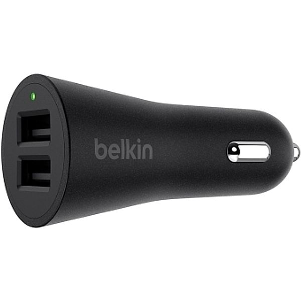 BELKIN Dual Metallic Kfz-Ladegerät, 4.8A, 24W, schwarz