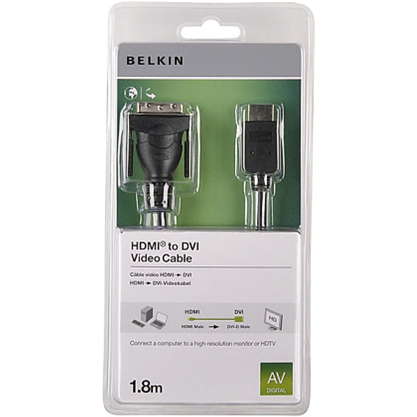 BELKIN DVI - HDMI Kabel, 1,8m, schwarz