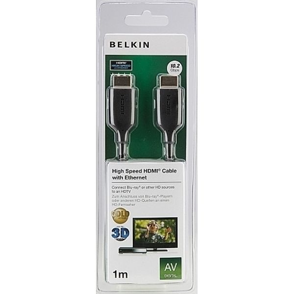 BELKIN HDMI High Speed mit Ethernet Gold, 1m