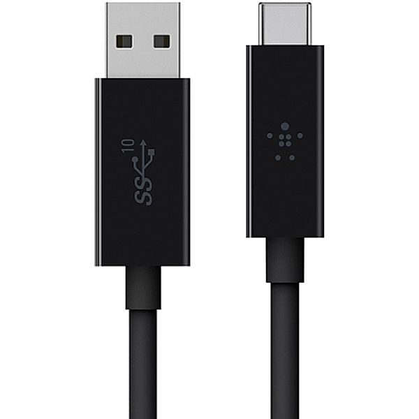 BELKIN USB 3.1 SuperSpeed+ Kabel, USB-C auf USB-A, bis zu 10 GBit-s, 3A, 1m, schwarz
