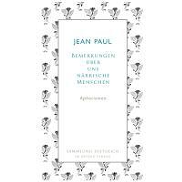 Bemerkungen über uns närrische Menschen, Jean Paul