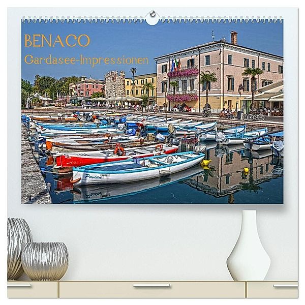BENACO - Gardasee-Impressionen (hochwertiger Premium Wandkalender 2024 DIN A2 quer), Kunstdruck in Hochglanz, manhART