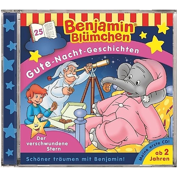 Benjamin Blümchen, Gute-Nacht-Geschichten - Der verschwundene Stern,1 Audio-CD, Benjamin Blümchen