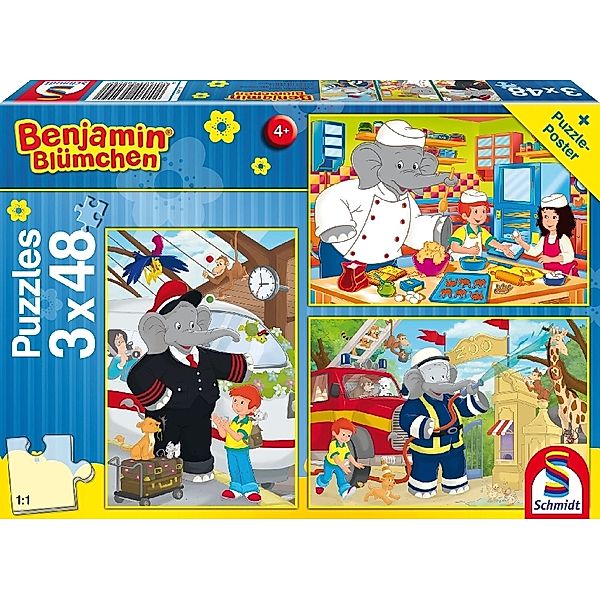 SCHMIDT SPIELE Benjamin Blümchen, Im Einsatz (Kinderpuzzle)