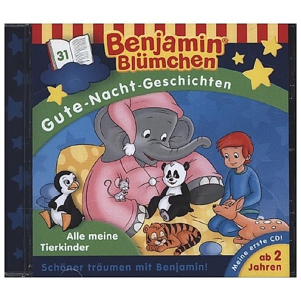 Benjamin-Gute Nacht-Geschichten - Benjamin Blümchen, Gute-Nacht-Geschichten - Alle meine Tierkinder,1 Audio-CD, Benjamin Blümchen