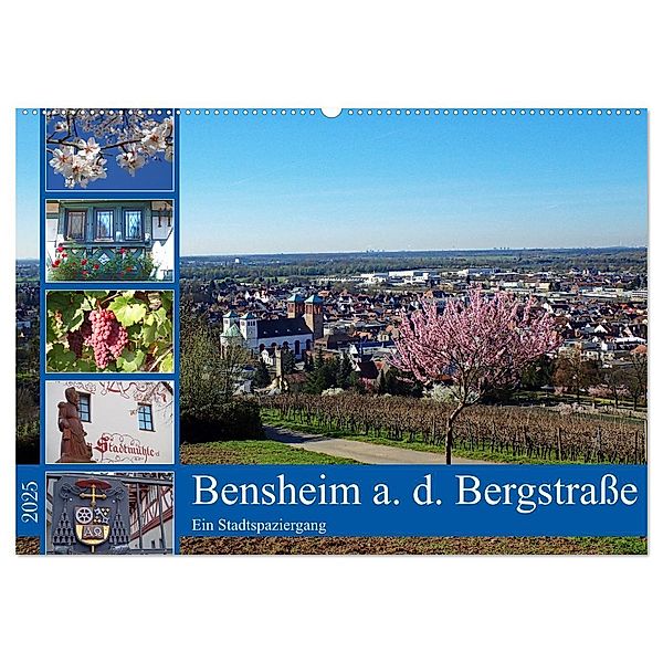 Bensheim a. d. Bergstraße - Ein Stadtspaziergang (Wandkalender 2025 DIN A2 quer), CALVENDO Monatskalender, Calvendo, Ilona Andersen