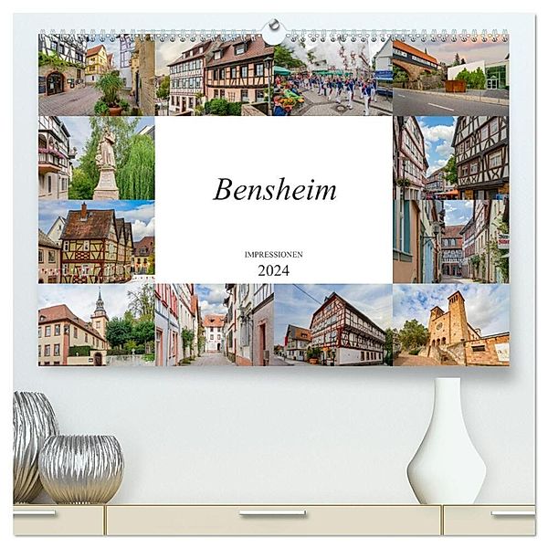 Bensheim Impressionen (hochwertiger Premium Wandkalender 2024 DIN A2 quer), Kunstdruck in Hochglanz, Dirk Meutzner