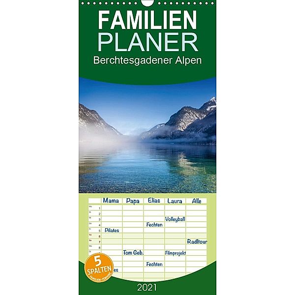 Berchtesgadener Alpen - Land von Watzmann und Königssee - Familienplaner hoch (Wandkalender 2021 , 21 cm x 45 cm, hoch), Christian Müringer