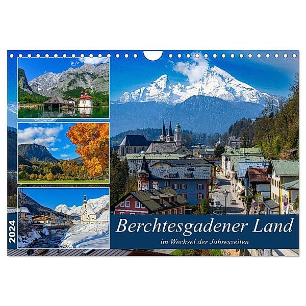 Berchtesgadener Land im Wechsel der Jahreszeiten (Wandkalender 2024 DIN A4 quer), CALVENDO Monatskalender, Dieter Wilczek