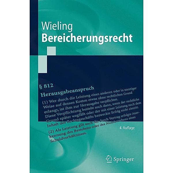 Bereicherungsrecht, Hans J. Wieling