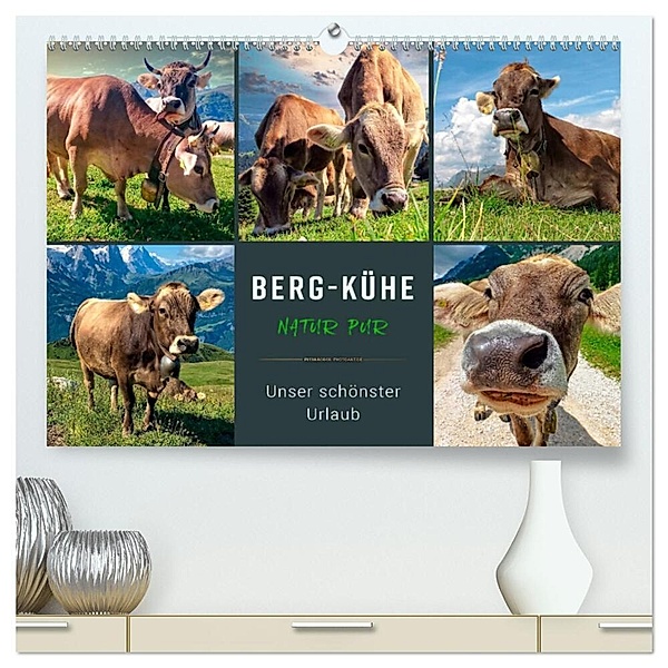 Berg-Kühe, Natur pur - unser schönster Urlaub (hochwertiger Premium Wandkalender 2024 DIN A2 quer), Kunstdruck in Hochglanz, Peter Roder