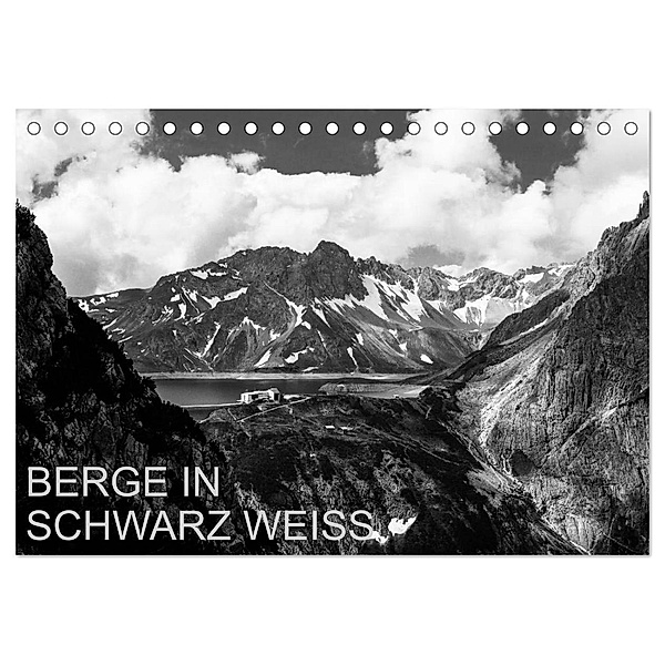BERGE IN SCHWARZ WEISS (Tischkalender 2024 DIN A5 quer), CALVENDO Monatskalender, Thomas Dzikowski