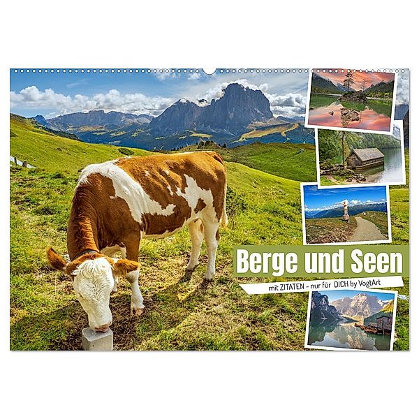 Berge und Seen, mit Zitaten - nur für Dich by VogtArt (Wandkalender 2024 DIN A2 quer), CALVENDO Monatskalender, VogtArt