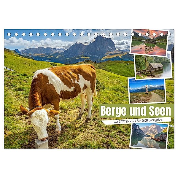 Berge und Seen, mit Zitaten - nur für Dich by VogtArt (Tischkalender 2024 DIN A5 quer), CALVENDO Monatskalender, VogtArt