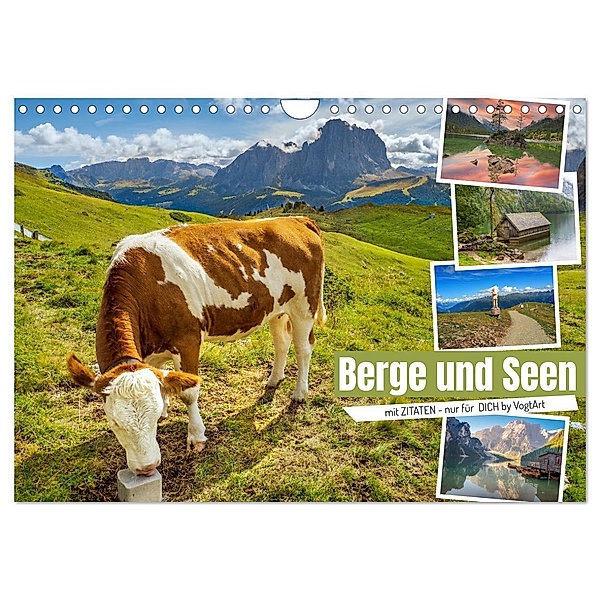 Berge und Seen, mit Zitaten - nur für Dich by VogtArt (Wandkalender 2025 DIN A4 quer), CALVENDO Monatskalender, Calvendo, VogtArt