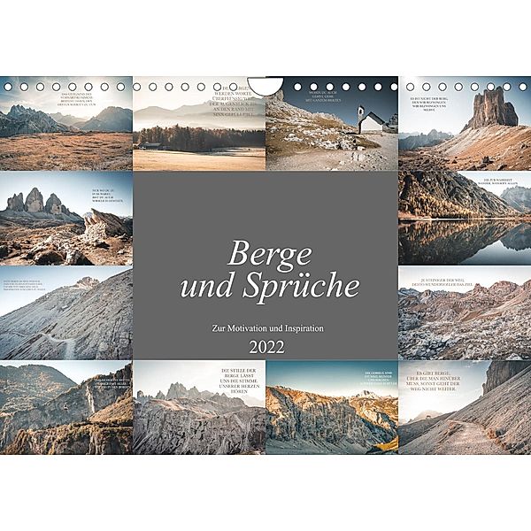 Berge und Sprüche zur Motivation und Inspiration (Wandkalender 2022 DIN A4 quer), Dirk Meutzner