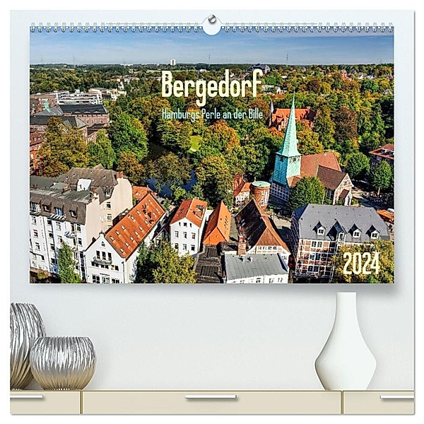 Bergedorf Hamburgs Perle an der Bille (hochwertiger Premium Wandkalender 2024 DIN A2 quer), Kunstdruck in Hochglanz, Christian Ohde
