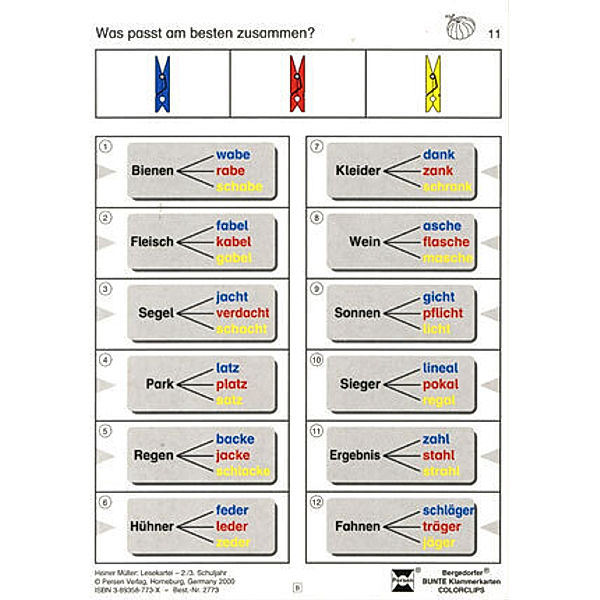 Bergedorfer® Colorclips / Lesekartei - 2./3. Klasse, Heiner Müller