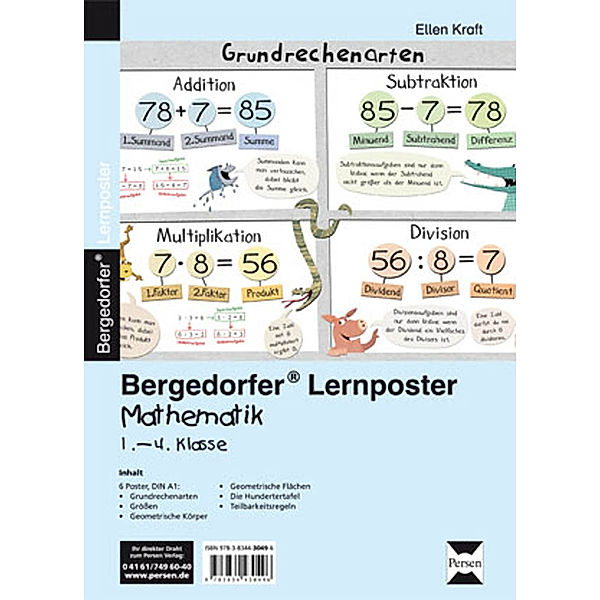 Bergedorfer® Lernposter - Lernposter Mathematik 1.-4.Klasse, Ellen Kraft