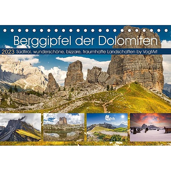 Berggipfel der DolomitenAT-Version  (Tischkalender 2023 DIN A5 quer), VogtArt