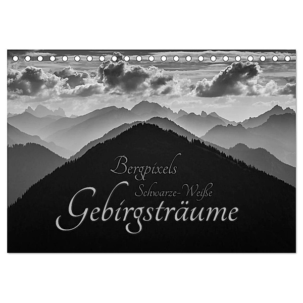 Bergpixels Schwarz-Weiße Gebirgsträume (Tischkalender 2024 DIN A5 quer), CALVENDO Monatskalender, Maik Major