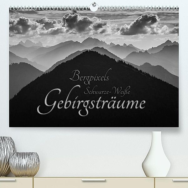 Bergpixels Schwarz-Weiße Gebirgsträume (Premium, hochwertiger DIN A2 Wandkalender 2023, Kunstdruck in Hochglanz), Maik Major