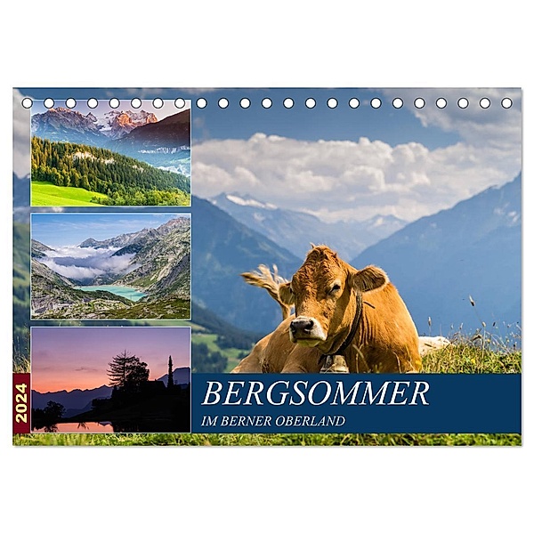 Bergsommer im Berner Oberland (Tischkalender 2024 DIN A5 quer), CALVENDO Monatskalender, Enrico Caccia