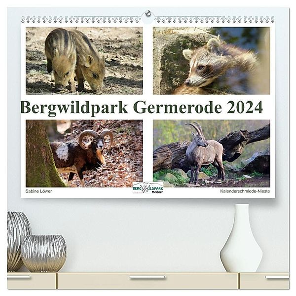 Bergwildpark Germerode (hochwertiger Premium Wandkalender 2024 DIN A2 quer), Kunstdruck in Hochglanz, Sabine Löwer