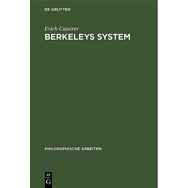 Berkeleys System, Erich Cassirer