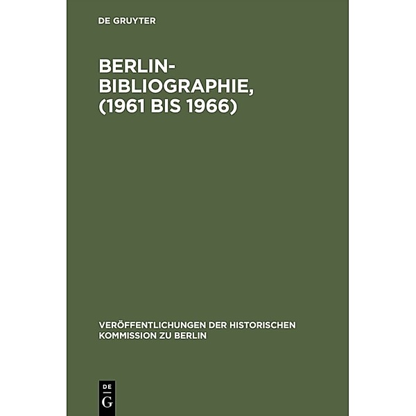 Berlin-Bibliographie, (1961 bis 1966)