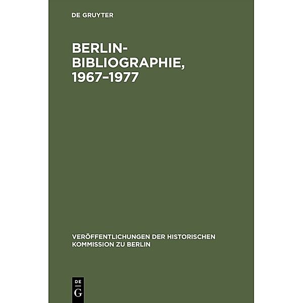 Berlin-Bibliographie, 1967-1977