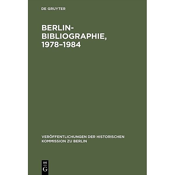 Berlin-Bibliographie, 1978-1984