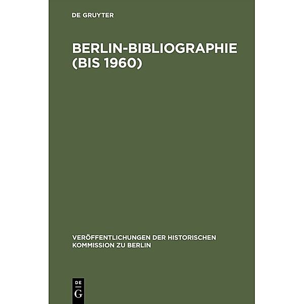 Berlin-Bibliographie (bis 1960)