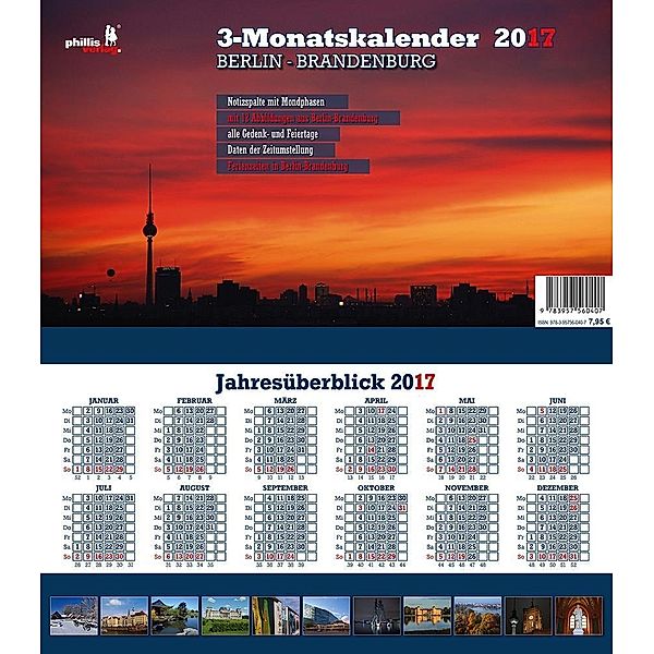 Berlin-Brandenburg 2017 3-Monatskalender