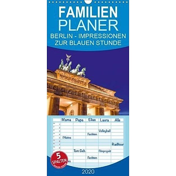 BERLIN - IMPRESSIONEN ZUR BLAUEN STUNDE - Familienplaner hoch (Wandkalender 2020 , 21 cm x 45 cm, hoch), Jean Claude Castor