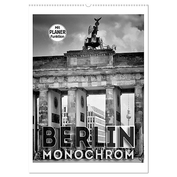 BERLIN in Monochrom (Wandkalender 2024 DIN A2 hoch), CALVENDO Monatskalender, Melanie Viola