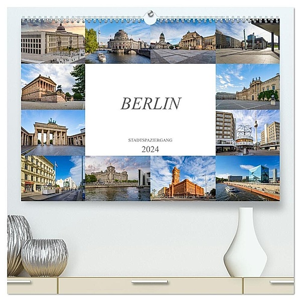 Berlin Stadtspaziergang (hochwertiger Premium Wandkalender 2024 DIN A2 quer), Kunstdruck in Hochglanz, Dirk Meutzner