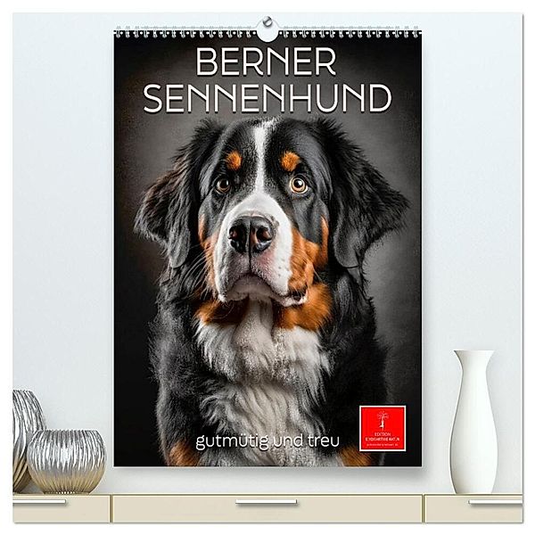 Berner Sennenhund - gutmütig und treu (hochwertiger Premium Wandkalender 2024 DIN A2 hoch), Kunstdruck in Hochglanz, Peter Roder