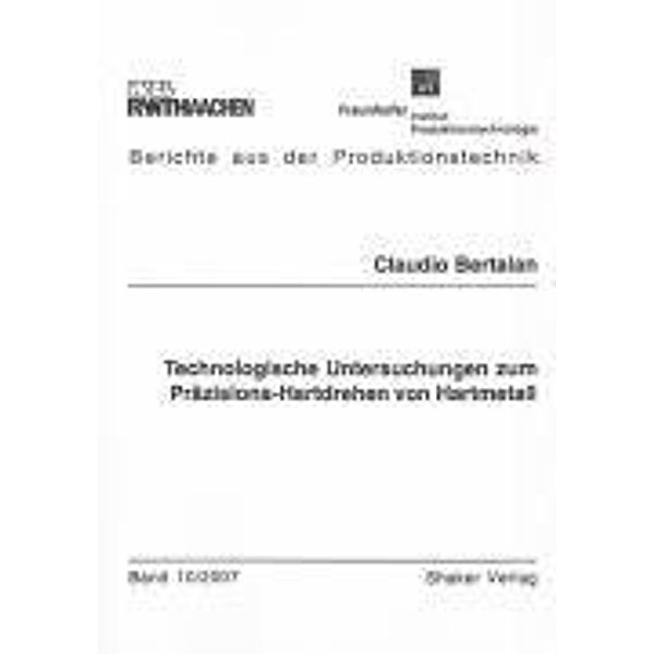 Bertalan, C: Technologische Untersuchungen zum Präzisions-Ha, Claudio Bertalan