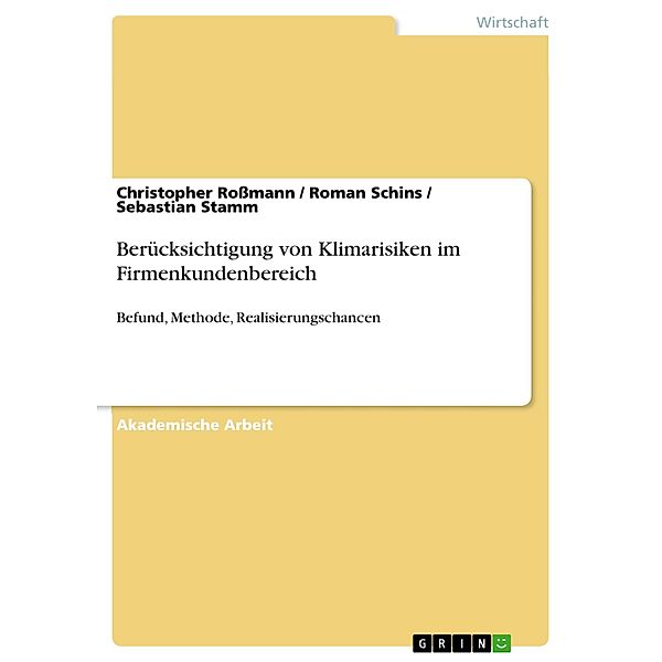 Berücksichtigung von Klimarisiken im Firmenkundenbereich, Christopher Rossmann, Roman Schins, Sebastian Stamm