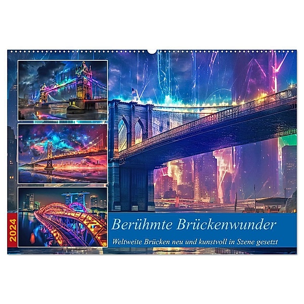 Berühmte Brückenwunder (Wandkalender 2024 DIN A2 quer), CALVENDO Monatskalender, Steffen Gierok-Latniak