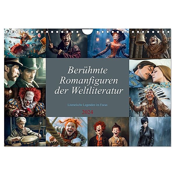 Berühmte Romanfiguren der Weltliteratur (Wandkalender 2024 DIN A4 quer), CALVENDO Monatskalender, Dirk Meutzner