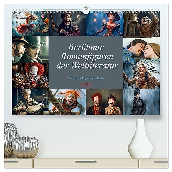 Berühmte Romanfiguren der Weltliteratur (hochwertiger Premium Wandkalender 2024 DIN A2 quer), Kunstdruck in Hochglanz, Dirk Meutzner