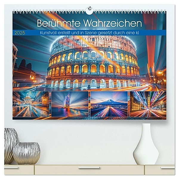 Berühmte Wahrzeichen (hochwertiger Premium Wandkalender 2025 DIN A2 quer), Kunstdruck in Hochglanz, Calvendo, Steffen Gierok-Latniak